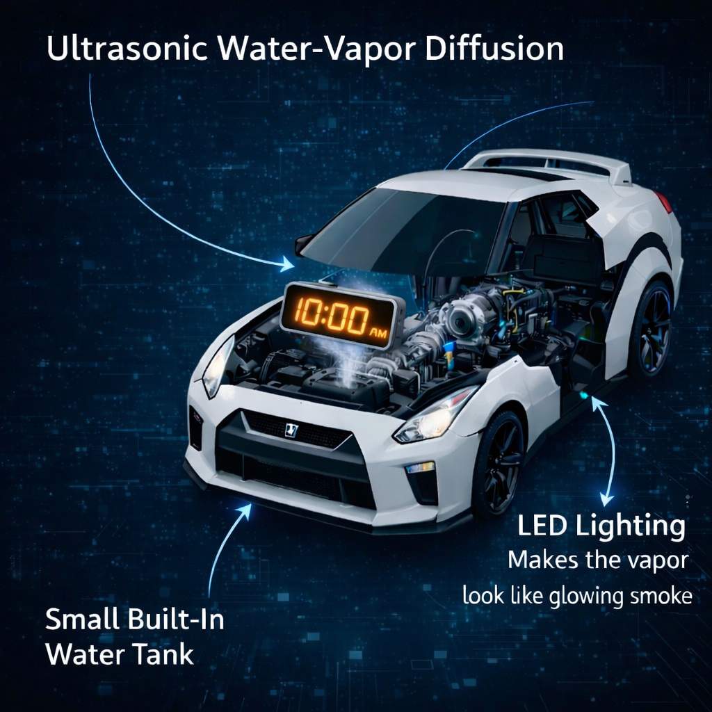 Hypercar Alarm Clock - Realistic Engine and Light Effects